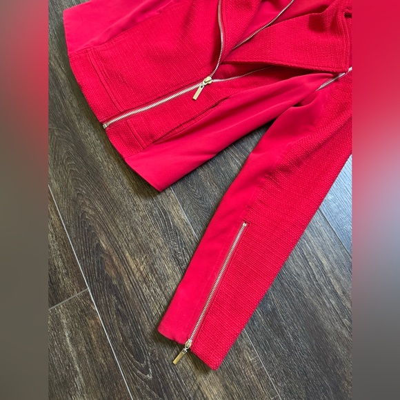 1. State Red Tweed Convertible Double Zip Moto Jacket Vest Size 2 - Picture 6 of 13